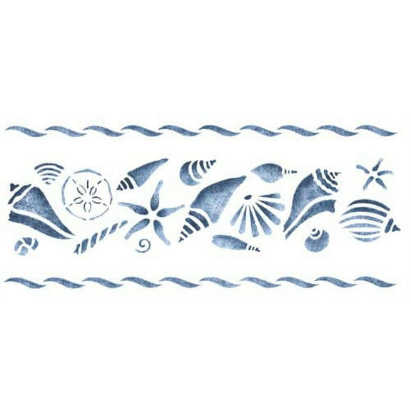 Shells with Border Wall Stencil SKU #992 by Designer Stencils