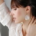 thumbnail image 2 of Humble Chic Silver Dangle Earrings For Women - Boho Filigree Teardrop Earrings, 2 of 9