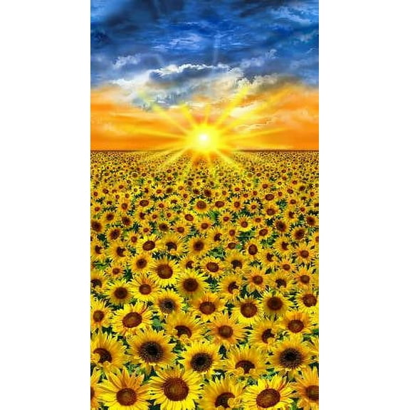 Timeless Treasures Sunset Sunflower - Sunset Panel 24x43 in.  100% Cotton Fabric sold by the panel