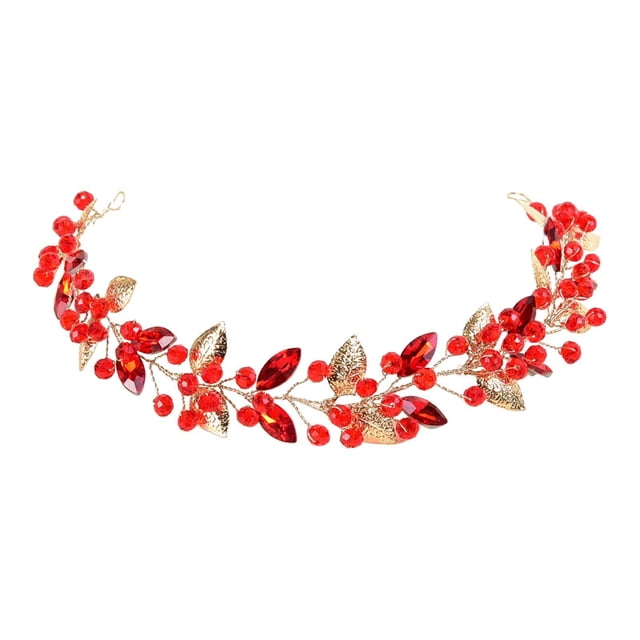 Accesorios para el cabello de hoja hecha a mano de la altura del cabello para la fiesta para la fiesta temática de disfraces Rojo