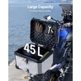 thumbnail image 3 of Universal Aluminum Alloy Motorcycle Top Case 45L Waterproof Detachable Leather Lined Tail Box with Lock Back Cushion Fits 99 Percent of Motorcycle Frames, 3 of 7