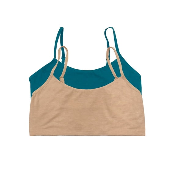 Felina Super Soft Modal Bralette 2-Pack (Ocean Neutral, Medium)