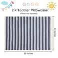 thumbnail image 2 of Ntbay 2 Pack Natural Jersey Cotton Toddler Pillowcases, Soft and Breathable Travel Pillow Cases with Envelope Closure, 13" x 18", Blue and Gray Stripe, 2 of 5