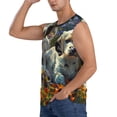 thumbnail image 3 of Fotbe Sunflower Field Spotted Dog Men's Camiseta sin Mangas Estampada para Hombres, Playera Casual para Gimnasio, Entrenamiento, Playa-3X-Large, 3 of 7