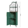 thumbnail image 3 of CBJCBJ Corner Coffee Bar Cabinet with LED Strip, Modern Wine Bar Cabinet with Cup Rack, for Dining Room,Green, 3 of 7