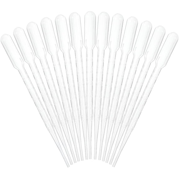 CCOCC 100pcs 3ML Plastic Transfer Pipette Washable Pasteur Pipettes Measuring Pipettors Disposable Dropper for Mixing Acrylic Paints and 6.09x0.59x0.59in