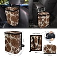 thumbnail image 4 of Xoenoiee Brown Beige Cow Print 15 PCS Car Seat Cover Full Set, with Steering Wheel Cover Seat Belt Pad Cover Trash Bin Rear View Mirror Cover Cup Holders Keychain Air Vent Storage Bag Car Decoration, 4 of 7