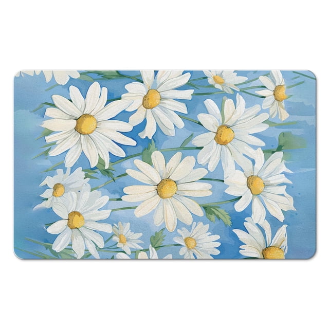 Exquisite Soft Superfine Fiber Bath Rug Floral Design, Non Slip - Machine Washable, Perfect for Bathroom & Shower, 20x32 inch