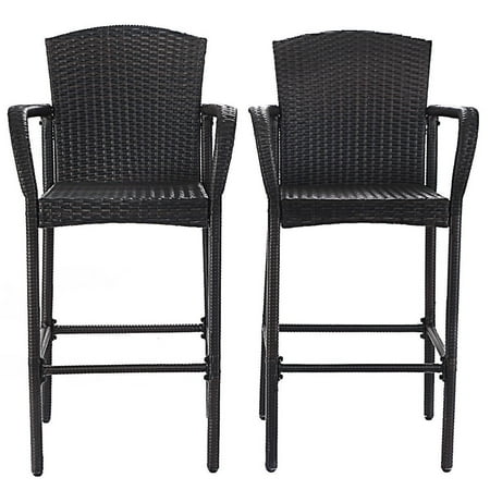 2pcs Rattan Bar Stool Dining High Counter Portable Chair Patio Furniture Canada 2pcs Rattan Bar Stool Dining High, Outdoor Bar Chairs Canada