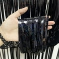 thumbnail image 4 of lanema Iridescent Black Foil Fringe Backdrop Curtains Glitter Shiny Tinsel Party Door Wall Curtain Holiday Decor, 4 of 6