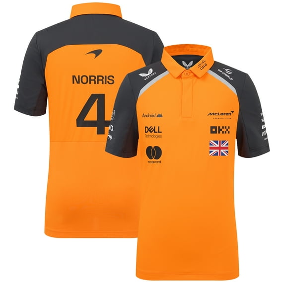 Youth McLaren Lando Norris Orange/Anthracite McLaren F1 Team 2025 Replica Driver Polo