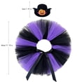 thumbnail image 4 of AZXY Halloween Porch Goose Outfit, Purple Black Spider Web Pumpkin Witch Hat & Fluffy Tulle Tutu Kit for 23 Inch Resin Lawn Goose Statue, Front Door Courtyard Patio Fall Harvest Outdoor Decor, 4 of 7