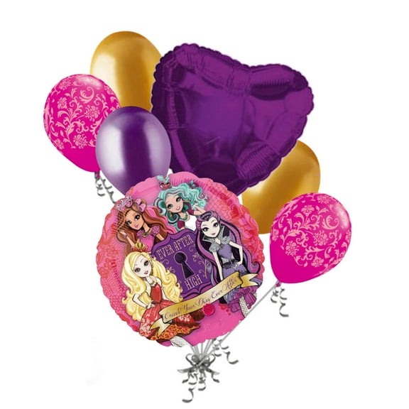 7 pc Ever After High Happy Birthday Balloon Bouquet Party Decoration Apple White