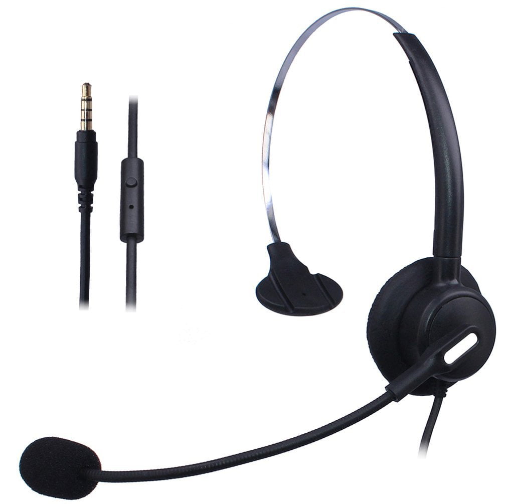 Wantek Wired Mobile Phone Headset with Flexible Noise Canceling Mic ...