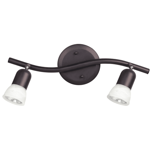 James 2 Light Track Light Fixture - Oil Rubbed Bronze with Alabaster Glass