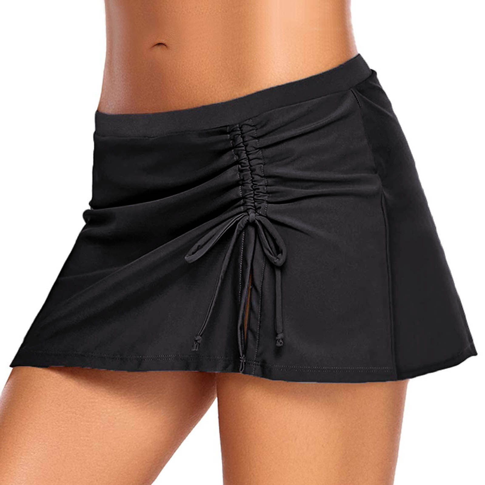 KONDYS Women Swim Skirt Bottoms High Waisted Bathing Suit Swimsuits Skirts Pleated Skorts Boxer Liner Beachwear Swimwear Leisure