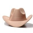 thumbnail image 6 of Staki Kids Western Cowboy Hat Vintange BrownWide-Brim Felt Cowgirl Hat for 4-10 Years Boys Girls(Army Green,4-10 Years), 6 of 9