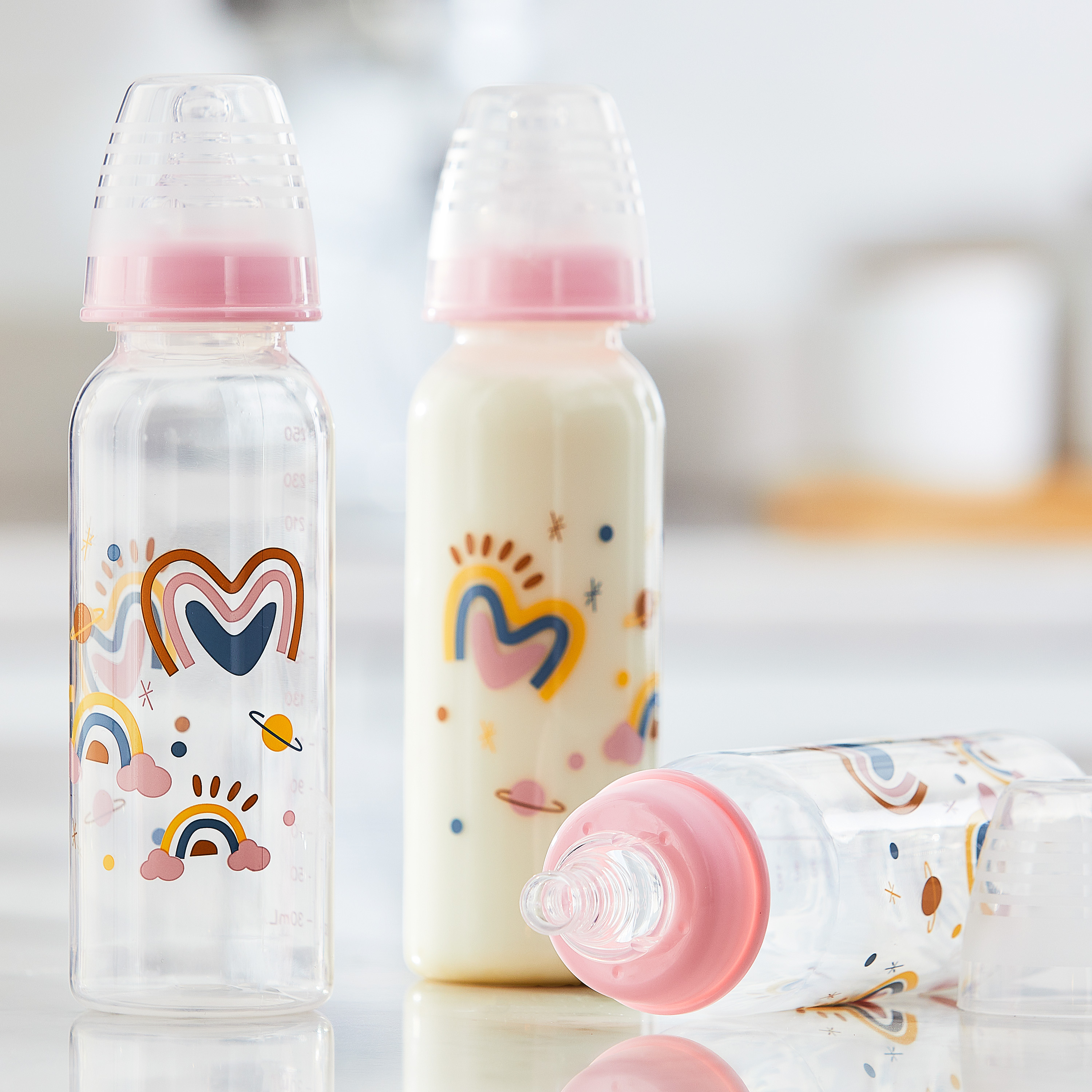 Biberón de cuello estándar Parent's Choice, 9 fl oz, recién nacido 0+ meses, paquete de 3 2