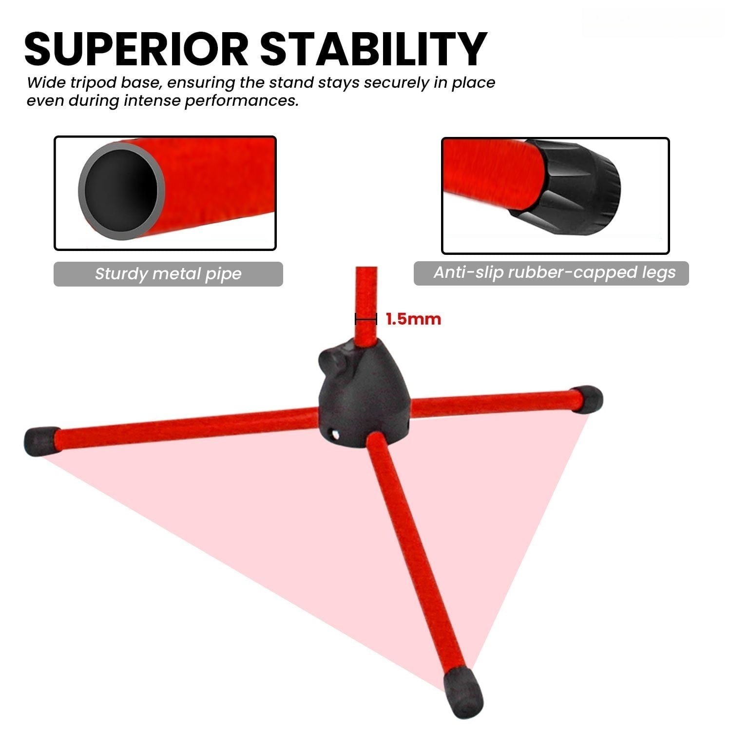 Floor-standing Microphone Stand, Universal Adjustable Tripod Microphone Arm Support, Capable of Holding 2 Microphones, with Adjustable Height. Applicable To Concerts and Recording Studios