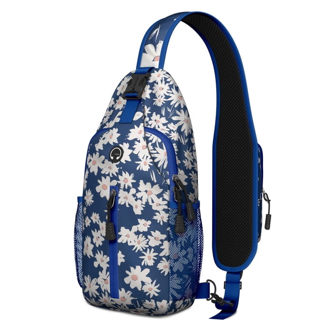 Sac à Bandoulière Boho Tropical avec Motif de Fleurs Aquarelle, Sac à Dos Léger et Durable avec Sangle Réglable, Multiples Compartiments, Design Artistique pour Activités Extérieures