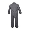 thumbnail image 4 of Boys Baby Toddler Kid Teen Formal Wedding Dark Grey Tuxedo Suits Artsy Tie S-20, 4 of 7