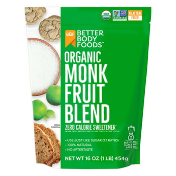 BetterBody Foods  Monk Fruit Sweetener Blend, Sugar Substitute, 16oz