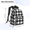 thumbnail image 4 of Vsdgher Anchor Black Tartan Plaid Print Unisex Large Capacity Bookbag Schoolbag Casual Daypack for High School/College/Teens/Travel/Work, 4 of 8