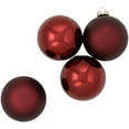 thumbnail image 5 of Northlight 2-Finish Glass Christmas Ball Ornaments - 4" (100mm) - Burgundy - 4ct, 5 of 6