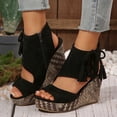 thumbnail image 6 of ATENAR Sandals for Women Walking Shoes Comfortable Wedge Sandals Black (US:8.5), 6 of 9