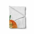 thumbnail image 2 of Fruit Soft Flannel Fleece Throw Blanket, Watercolor Style Brush Strokes Orange is Always Words Healthy Life Design, Cozy Plush for Indoor and Outdoor Use, 50" x 70", Green and Orange, by Ambesonne, 2 of 6