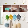 thumbnail image 4 of Adhesive Wall Hooks - Leaf Shape Self-Adhesive Hanger with Vacuum Grip - 5.3 Inch Wall Clothes Hanger for Coat Towel and Bag Storage - 1 Pack - Black, 4 of 4