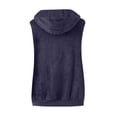 thumbnail image 4 of Fall Jackets For Women Polar Fleece Hooded Vest Solid Sleeveless Drawstring Waistcoat Clothing, 4 of 5