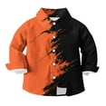 thumbnail image 5 of OGLCCG Button Down Shirts for Boys Casual Long Sleeve Dress Shirts for kids Cute Novelty Fashion Block Loose Fit Summer Shirts 3-14 Years, 5 of 6