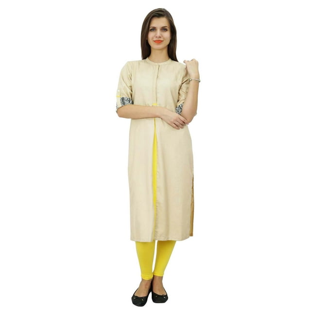 Bimba Tunique pour Femmes Manches 3/4 Kurta Longue Blouse Ethnique Indienne