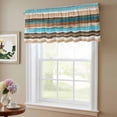 thumbnail image 6 of 2 Pack Turquoise Brown Gradient Valance for Window Vintage Abstract Wood Grain Kitchen Valance Rod Pocket Short Curtain Topper Decorative Window Treatment for Living Room Bedroom 60"x18", 6 of 8