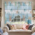 thumbnail image 4 of Swag Curtain Valances Ocean Coral Swag Valances for Kitchen Windows Seagrass Starfish Conch Shell Blue Wood Short Topper Curtains Valance Tier Pair for Kitchen Bedroom Living Room Bathroom 28"x36", 4 of 8