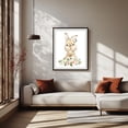 thumbnail image 2 of Cute Bunny, Rabbit, Forest Animals, Woodland Animals, Boho, Pink Flowers, Girl Nursery - Illustration Animal Watercolor Floral Whimsical Black Framed Wall Art Print 12 x 16 inches, 2 of 4