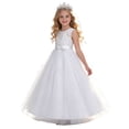 thumbnail image 3 of THDHVS Flower Girl Dresses for Wedding,Embroidery Mesh Tulle Tutu Princess Gown Elegant Style for Teen Girls Wedding Party Formal Wear,Girls Dresses White 12-13 Years, 3 of 7