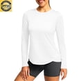 thumbnail image 5 of cfhntfmh Chandails à Manches Longues pour Femmes Hauts d'Entraînement d'Été UPF 50+ Chandails de Protection Solaire pour la Randonnée Col Rond Chandails de Course, 5 of 5
