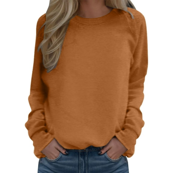 Vedolay Women Hoodless Hoodies Casual Oversized Long Sleeve Hoodie Sweatshirts Brown,2XL