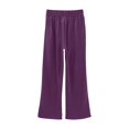 thumbnail image 5 of Baggy Pants Women, Audhol Satin Wide Leg Pants for Women Straight Leg Loose Fit High Waist Casual Versatile Pants Beach Pants for Women Purple M, 5 of 8