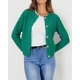 thumbnail image 3 of Suéter PRETTYGARDEN Cardigan tejido para mujer con botones verde talla S, 3 of 6