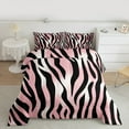 thumbnail image 2 of jejeloiu Pink Black Stripes Queen Comforter Set,Jungle Zebra Striped Bedding Sets,Modern Abstract Aesthetic Bedding Comforter Set For Girls Teens,Microfiber Bedroom Decor Reversible,3 Pieces, 2 of 8