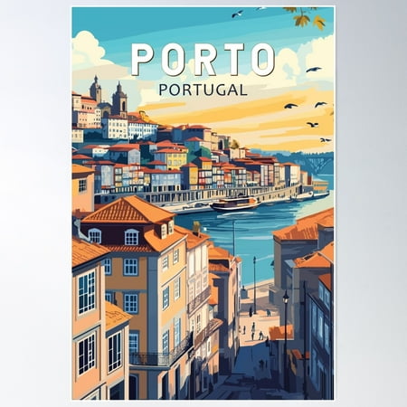Porto Portugal Travel Art Vintage Poster Wall Art, Modern Wall Decor For Living Room Bedroom, 8x12 UNFRAMED