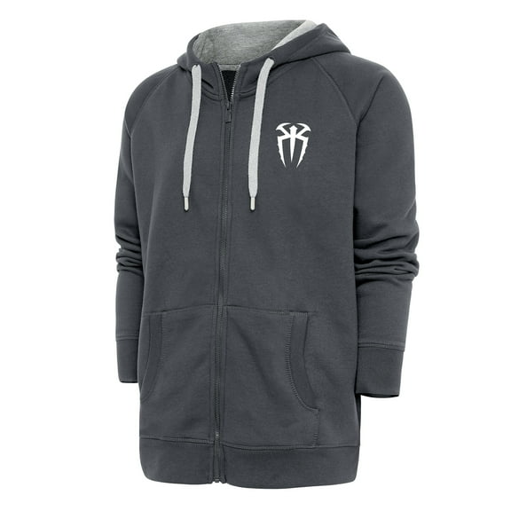 Men's Antigua Charcoal Roman Reigns Victory Full-Zip Hoodie
