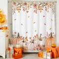 thumbnail image 4 of Shower Curtain 36"W x 72"L Autumn Thanksgiving Pumpkins Flowers Leaves Fabric Shower Curtains Set with Hooks Water Repellent Bathroom Curtains Machine Washable Bathroom Accessories, 4 of 6