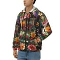 thumbnail image 3 of Honeii Stained Glass Floral Cake Print Hoodies for Men, Pullover & Full Zip, Breathable Zip up Hoodie, Sweatshirt-Small, 3 of 5