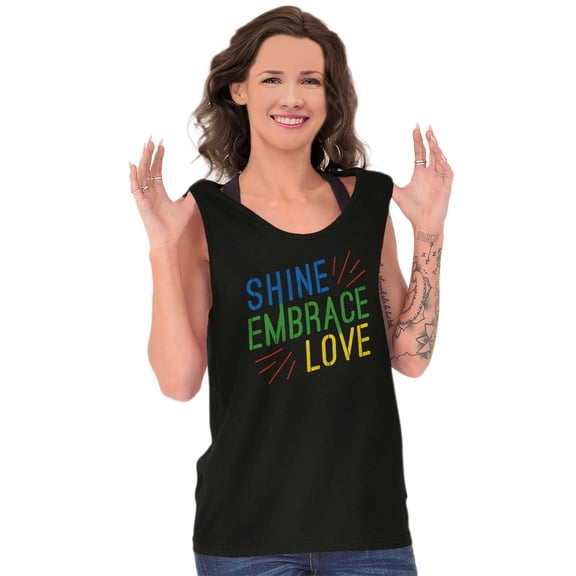 Shine Embrace Autistic Awareness Tank Top T Shirts Men Women Brisco Brands S