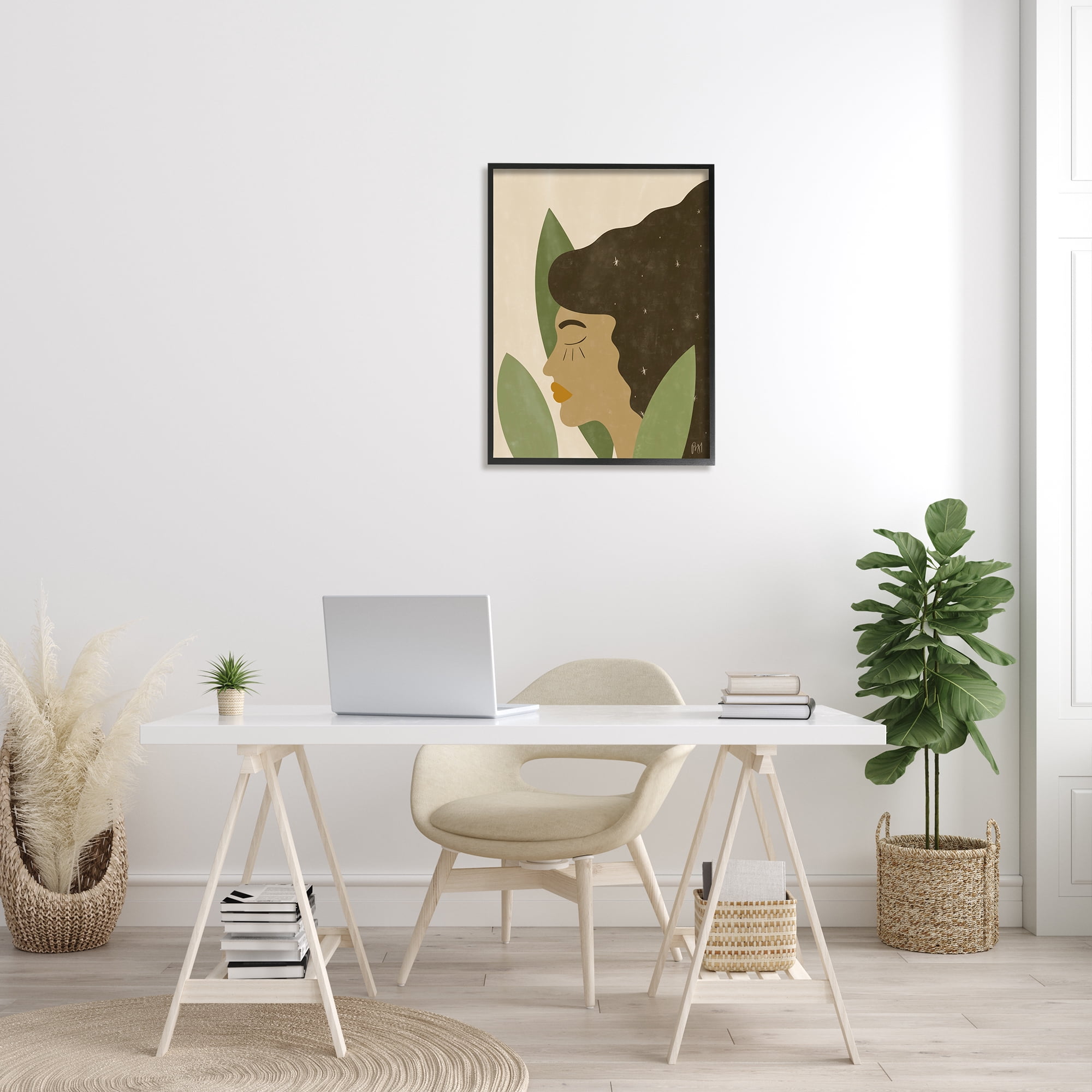 Stupell Indtries Female in Tall Grass Abstract Hair Portrait ,24 x 30,Design by Birch&Ink
