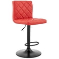 thumbnail image 2 of Home Square 3 Piece Adjustable Faux Leather Swivel Bar Stool Set in Red, 2 of 9